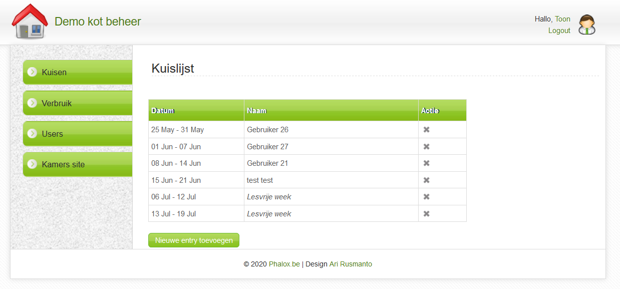 Screenshot van portaalsite