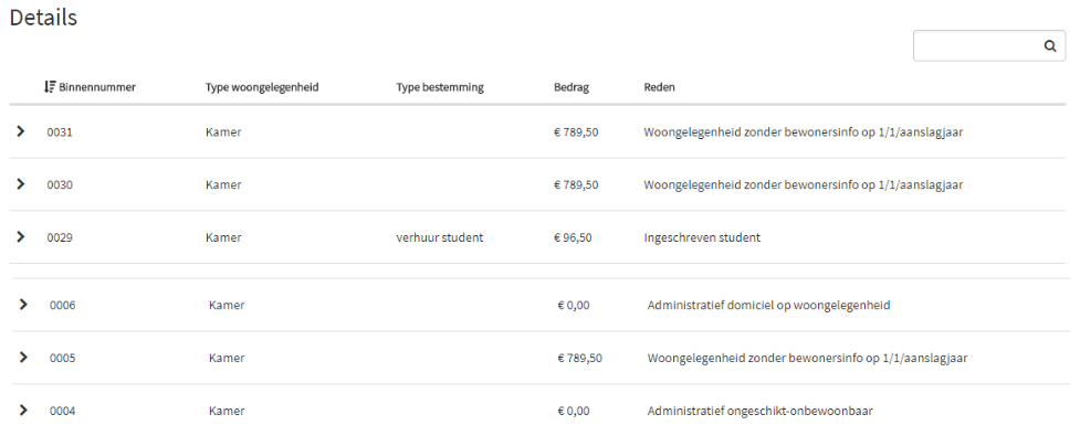 Screenshot aangifte 2de verblijf